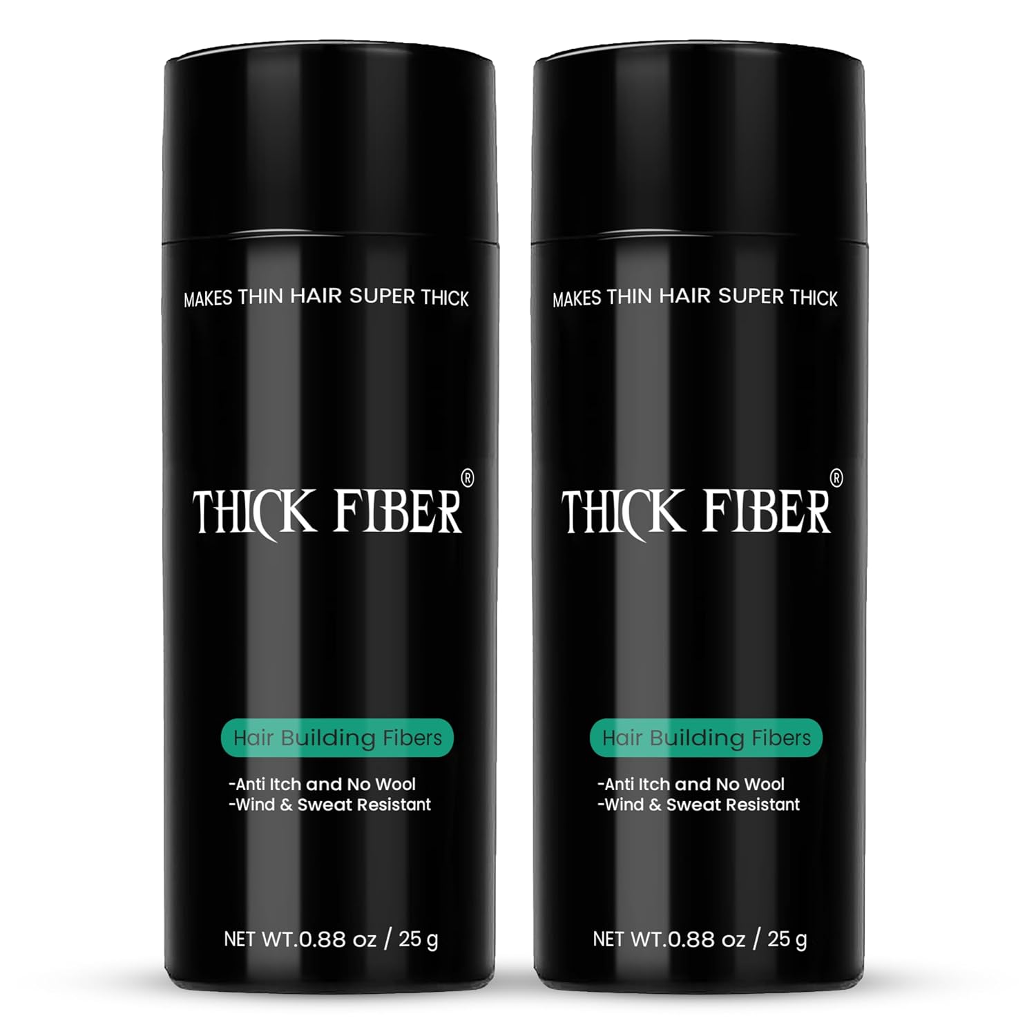 THICK FIBER Hair Fibers for Thinning Hair & Bald spots (MEDIUM BLONDE, Pack of 2) - 25g Bottle - Conceals Hair Loss in Seconds - Hair Powder For Women & Men